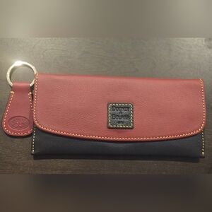Dooney & Bourke Burgundy and Black Leather Wallet